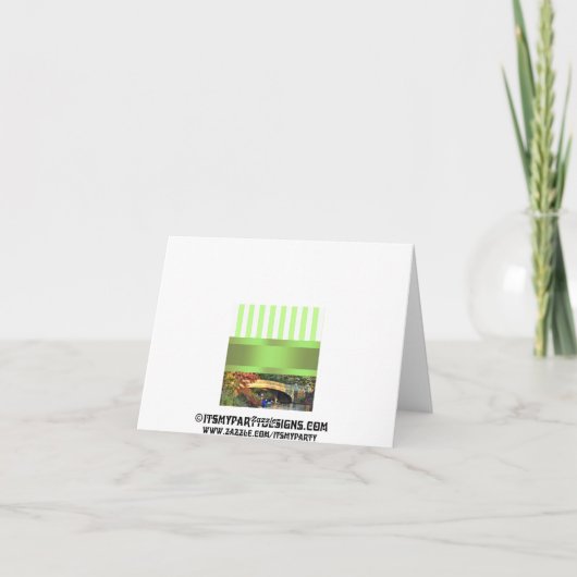 Carte de remerciement Bow Bridge, Central Park NYC (Dos)