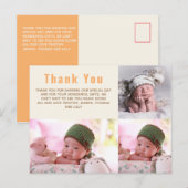 CARTE de remerciement BUDGET Photo Nouveau BÉBÉ Fi (Devant / Derrière)