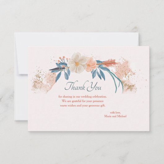 Carte de Remerciement Cadre Boho (Devant)