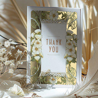 Carte de remerciement Calla Lily Art Nouveau Mucha