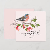 Carte de remerciement calligraphiée Grateful (Devant / Derrière)