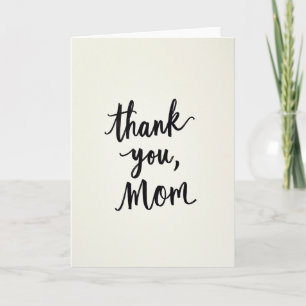 Carte de remerciement calligraphique pour maman