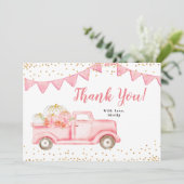 Carte de remerciement camion de citrouille fille r (Debout devant)