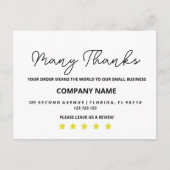 Carte de remerciement Carte de visite de remercie (Devant)