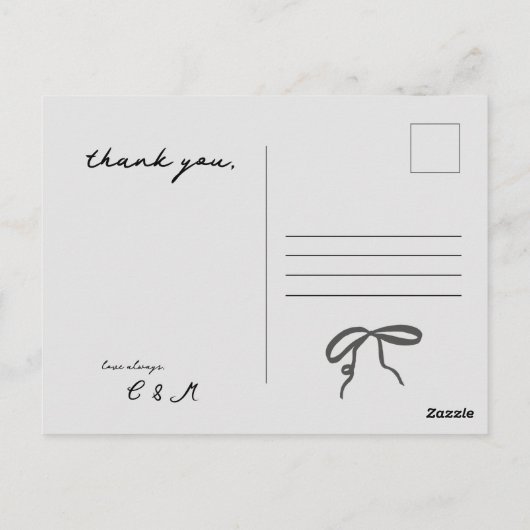 Carte de remerciement, carte postale vide (Dos)