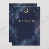 Carte de remerciement céleste foncé | Croissant de (Devant / Derrière)