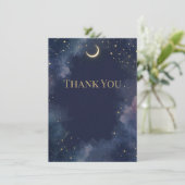 Carte de remerciement céleste foncé | Croissant de (Debout devant)