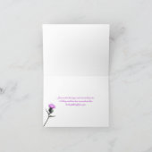 Carte de remerciement chardon violet, vert, blanc (Intérieur)