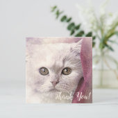 Carte de remerciement chat (Debout devant)