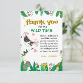 Carte de remerciement Chat Chouette Kitty Verdure (Debout devant)