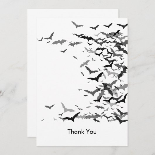 Carte de remerciement - Chauves-souris / Vierge (Devant / Derrière)