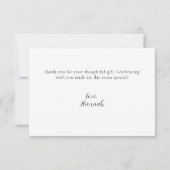 Carte de remerciement chic vert sauge blanc floral (Dos)