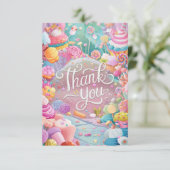 Carte de remerciement Children Greeting Candyland  (Debout devant)