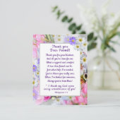 Carte de remerciement chrétien ami Bouquet de prin (Debout devant)