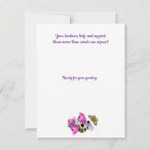 Carte de remerciement chrétien ami Bouquet de prin (Dos)