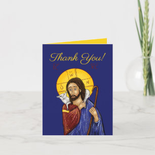 Carte de remerciement chrétienne (Christ le Bon Be