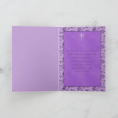 Carte de remerciement chrétienne violette avec pho (Intérieur)