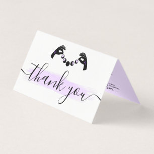Carte de remerciement client avec logo de lune et