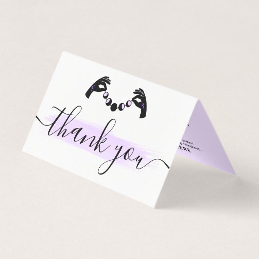 Carte de remerciement client avec logo de lune et  (Front)