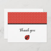 Carte de remerciement coccinelle - vierge (Devant / Derrière)