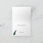 Carte de remerciement colorée et chic de paon (Intérieur)