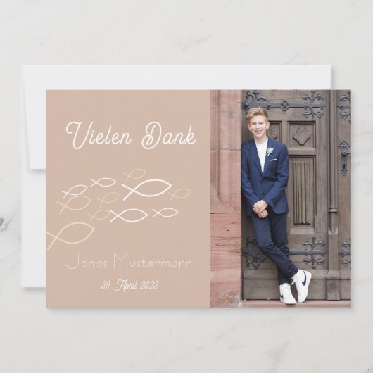 Carte de remerciement Communion / Confirmation ban (Devant)