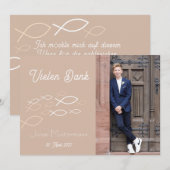 Carte de remerciement Communion / Confirmation ban (Devant / Derrière)