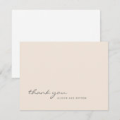 Carte de remerciement couleur pêche unie chaude (Devant / Derrière)