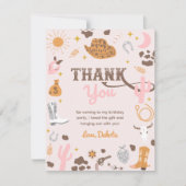 Carte de remerciement Cowgirl | Fille de l'Ouest M (Devant)