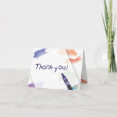 Carte de remerciement Crayon | Bleu (Devant)