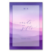 Carte de remerciement cursive dégradé violet recon (Dos)