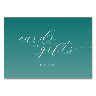 Carte de remerciement cursive sarcelle reconnaissa