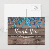 Carte de remerciement d'affaires à bordure en bois (Devant / Derrière)