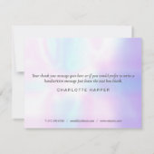 Carte de remerciement d'affaires de feuilles de pr (Dos)