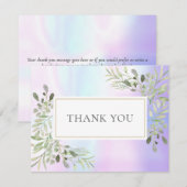 Carte de remerciement d'affaires de feuilles de pr (Devant / Derrière)