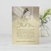 Carte de remerciement 'Damassé doré intemporel (Debout devant)