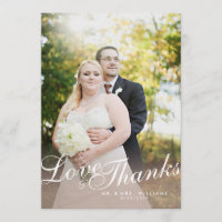 Carte de remerciement d'amour à écriture moderne é