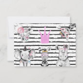 Carte de remerciement d'animal de fête sauvage (Dos)