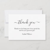 Carte de remerciement d'anniversaire 3.5"x5" Merci (Devant)