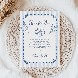 Carte de remerciement d'anniversaire à coquillages