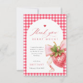 Carte de remerciement d'anniversaire à motif gingh (Devant)