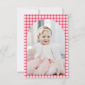 Carte de remerciement d'anniversaire à motif gingh (Dos)