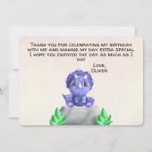 Carte de remerciement d'anniversaire Adorable bébé (Dos)