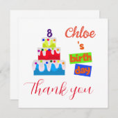 Carte de remerciement d'anniversaire avec nom et â (Devant / Derrière)