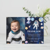 Carte de remerciement d'anniversaire avec photo de (Debout devant)