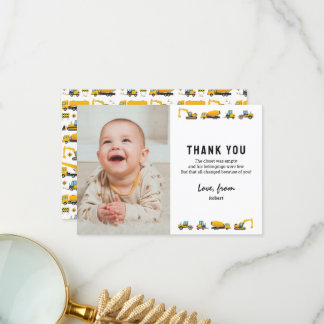 Carte de remerciement d'anniversaire avec photo de