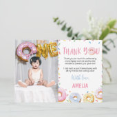 Carte de remerciement d'anniversaire avec photo de (Debout devant)