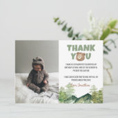 Carte de remerciement d'anniversaire avec photo de (Debout devant)