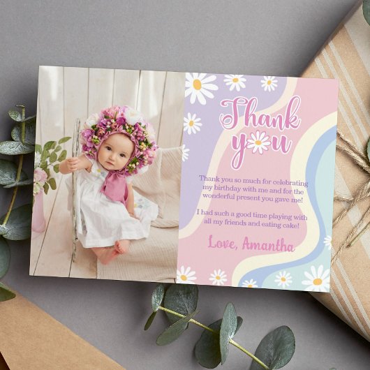 Carte de remerciement d'anniversaire avec photo Gr