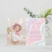 Carte de remerciement d'anniversaire avec photo Gr (Debout devant)